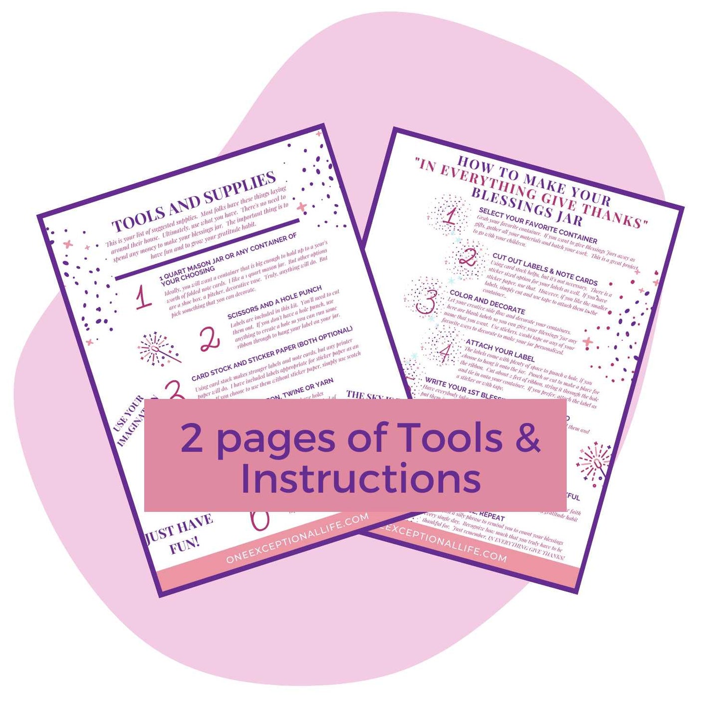 In Everything Give Thanks Blessings Jar Kit instructions