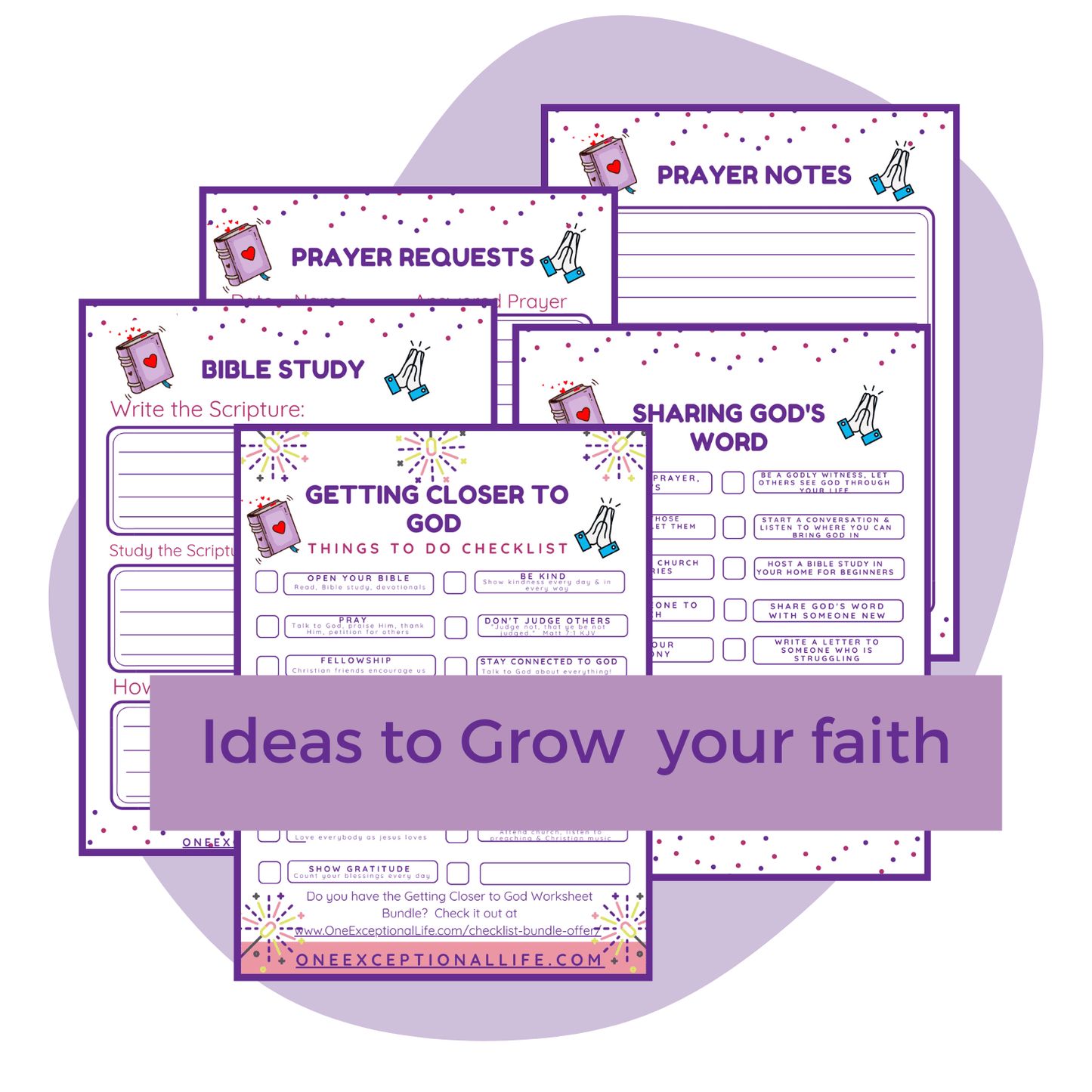 Getting Closer to God Worksheet Bundle Faith ideas