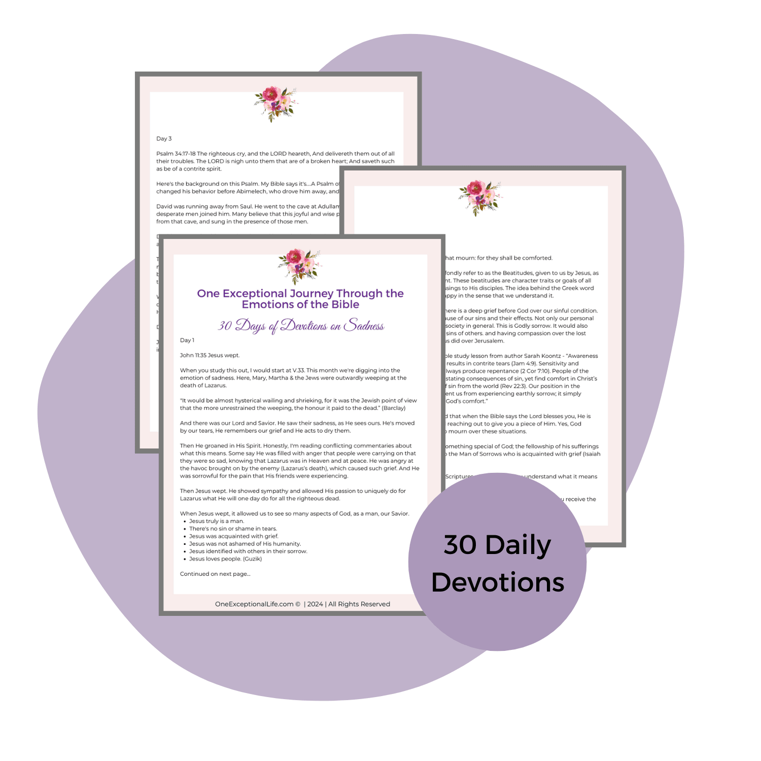 From sorrow to joy devotional pages mockup