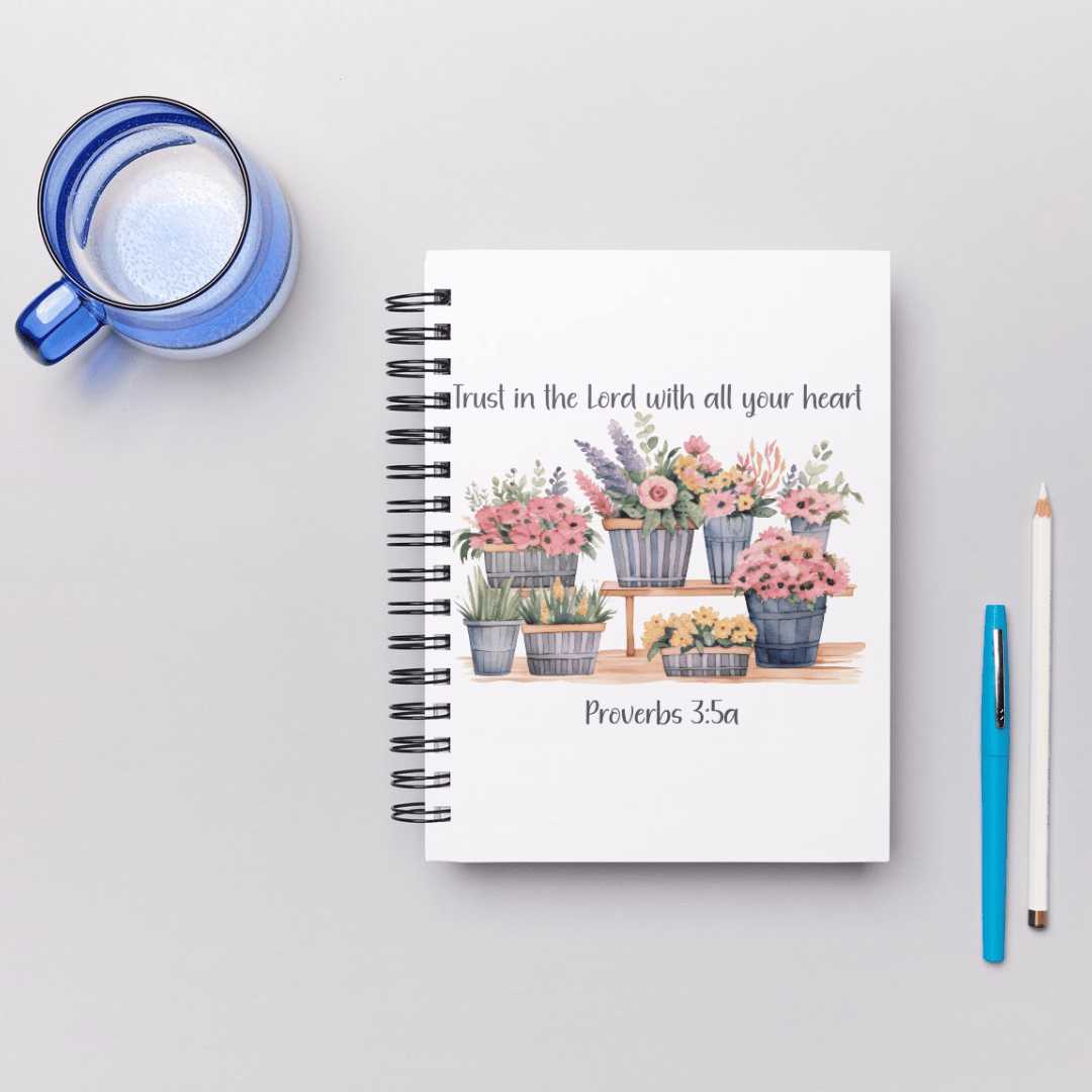 Joyful Inspiration Journals mockup, trust in the lord, flower arrangements