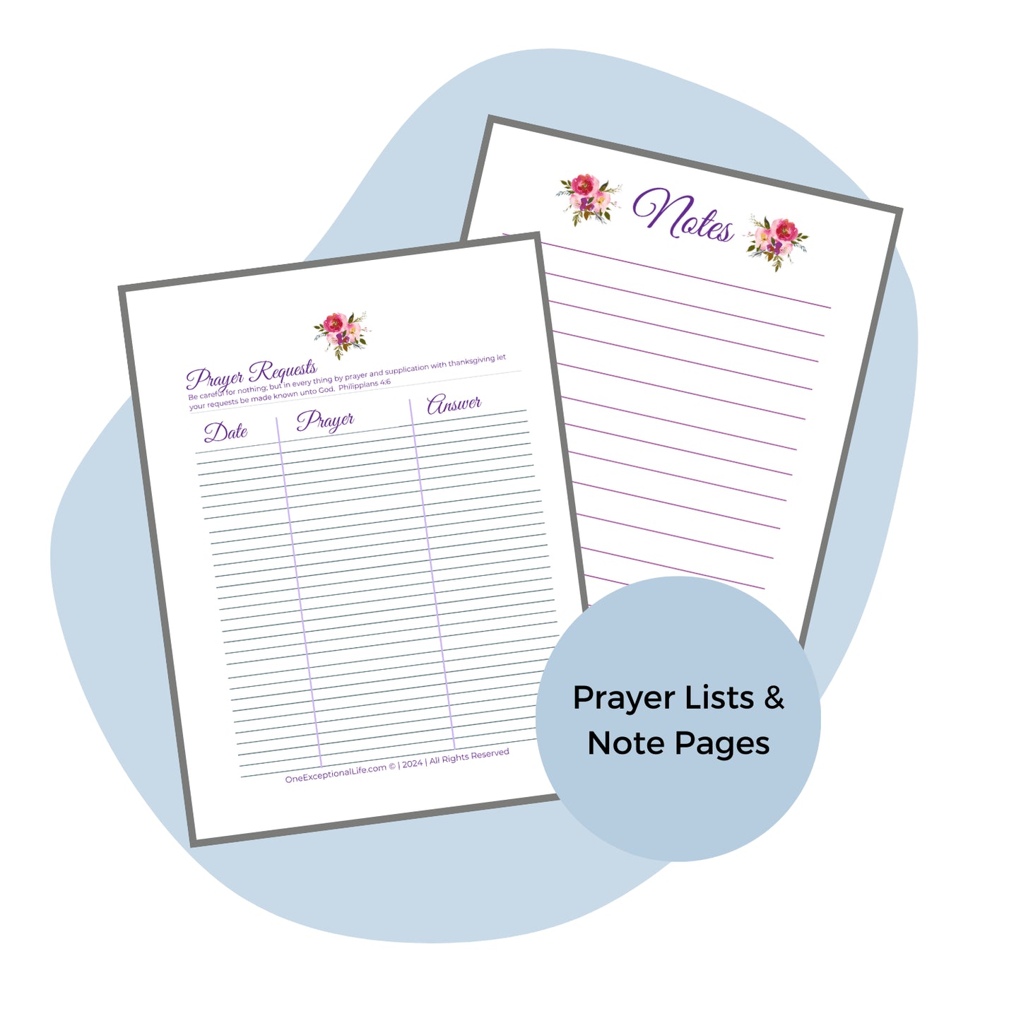 Unconditional Love Bible Study mockup, blue background, lists, pages
