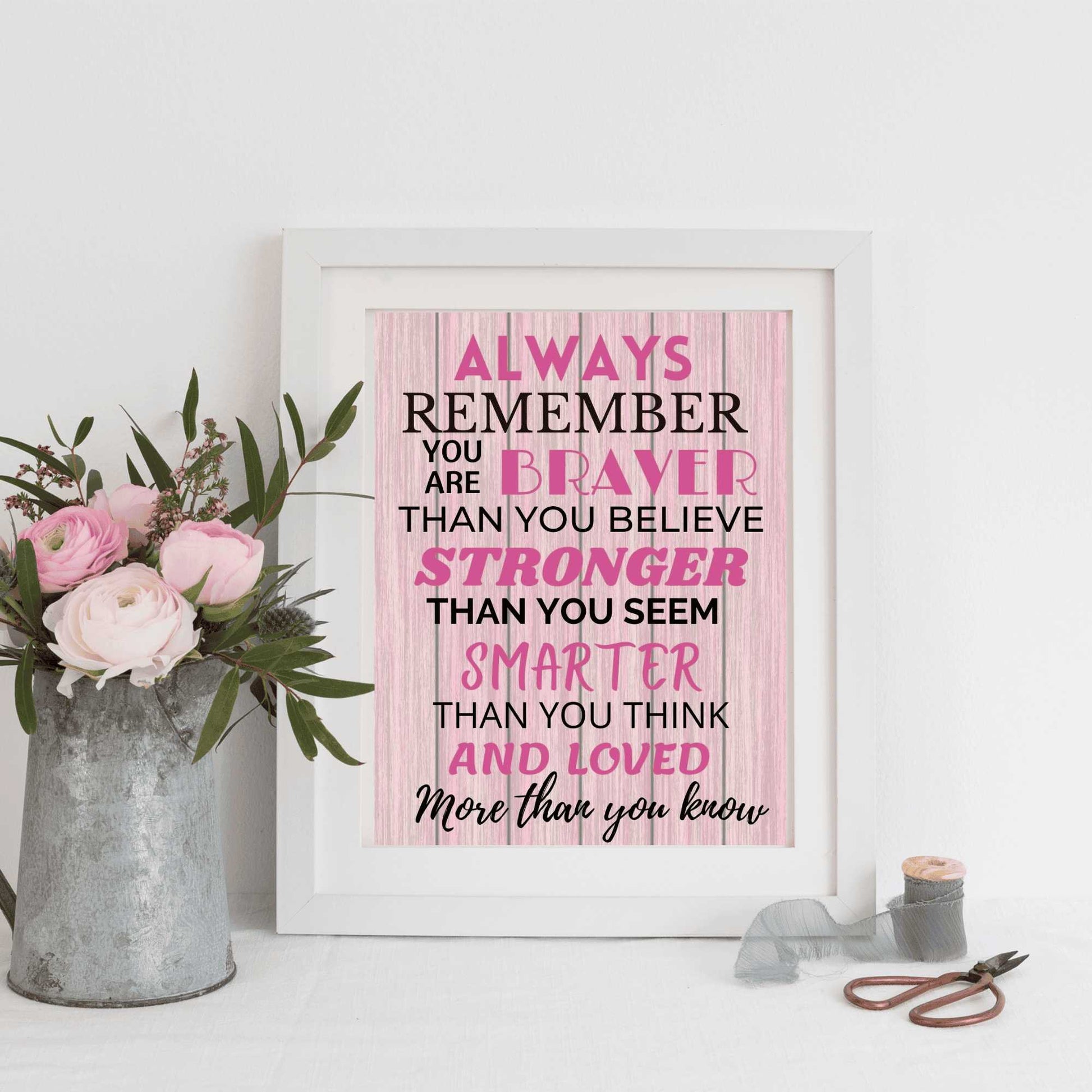 aa milne always remember wall art mockup flowers in tin can