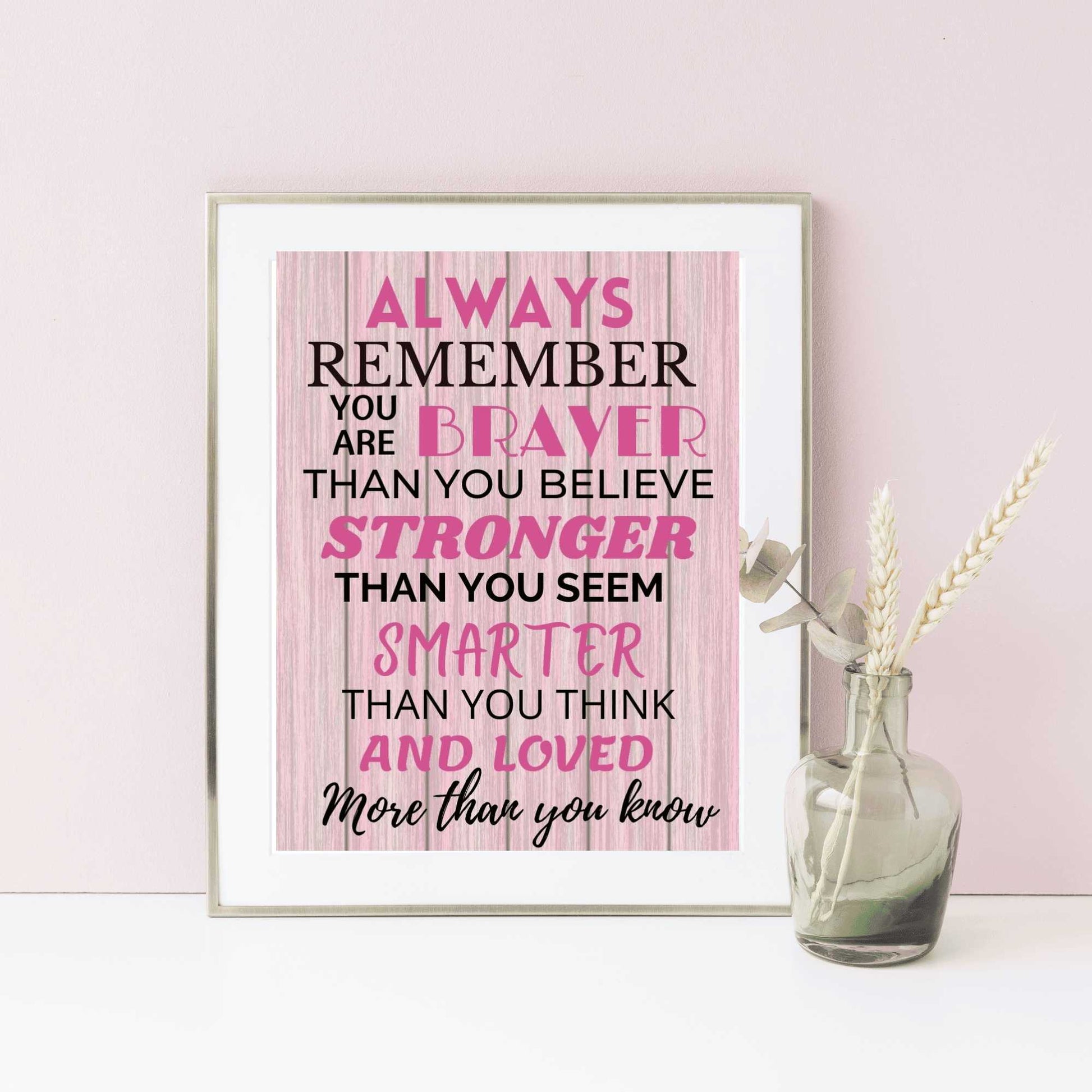 aa milne always remember wall art mockup, flowers in vase