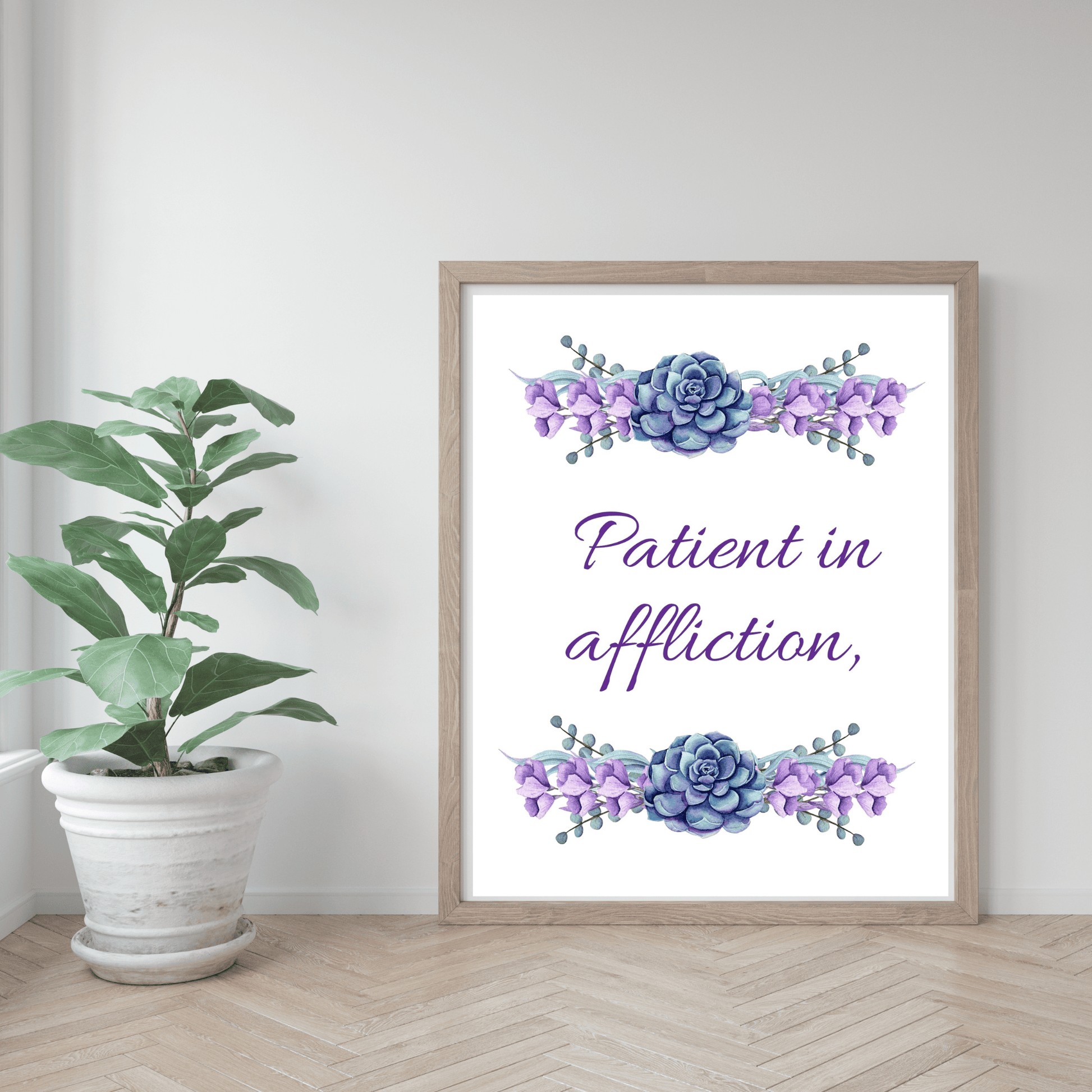 Patient in Affliction wall art mockup