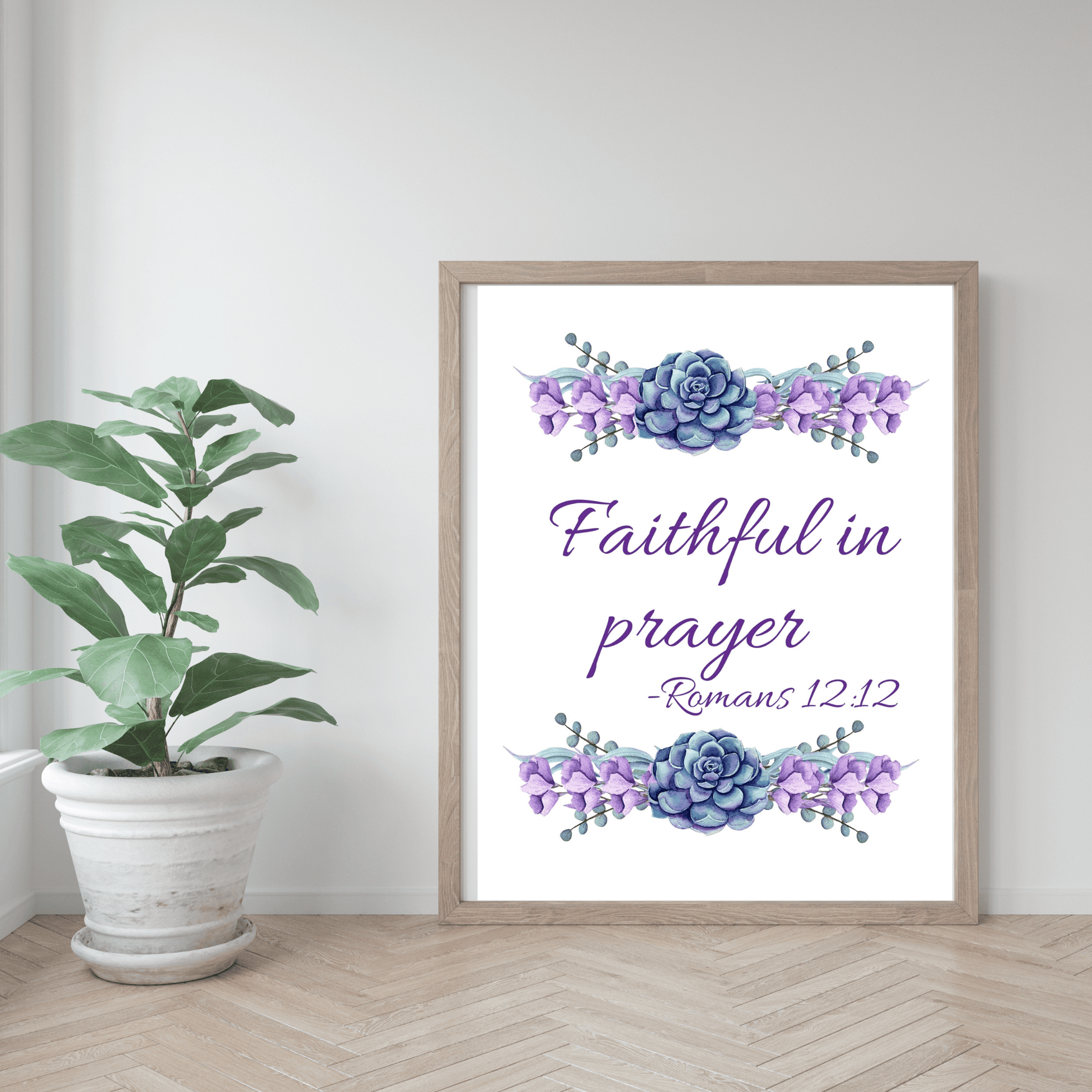 Faithful in Prayer wall art mockup