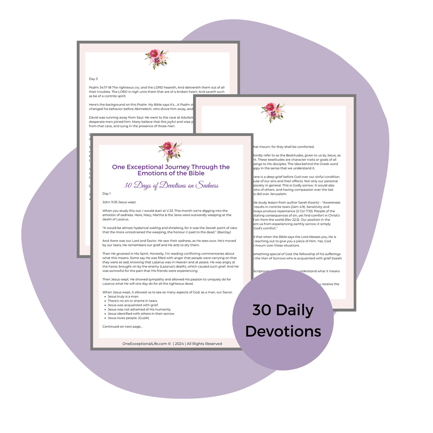 From sorrow to joy devotional pages mockup