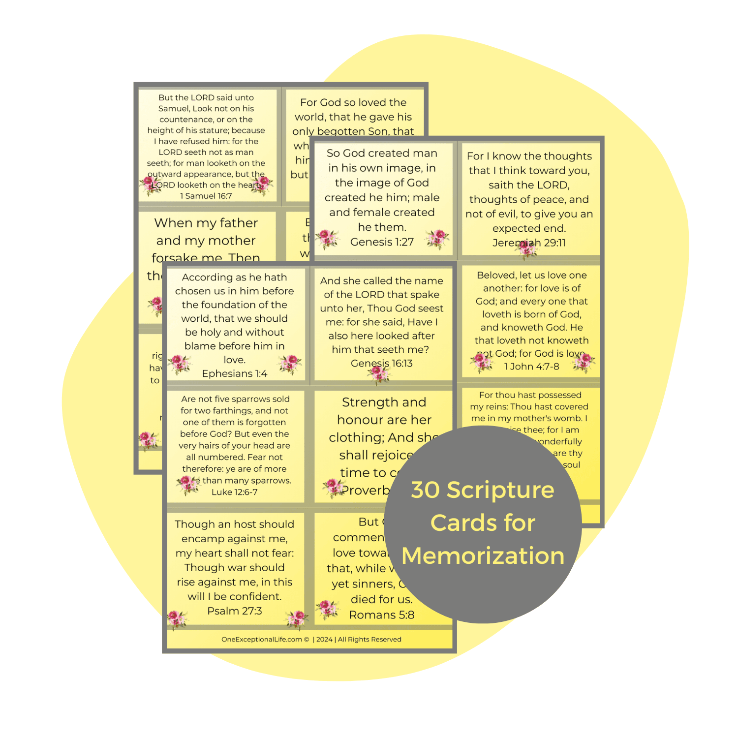 Scripture cards for Bible Study "From Doubt to Determination: Building God-Confidence."