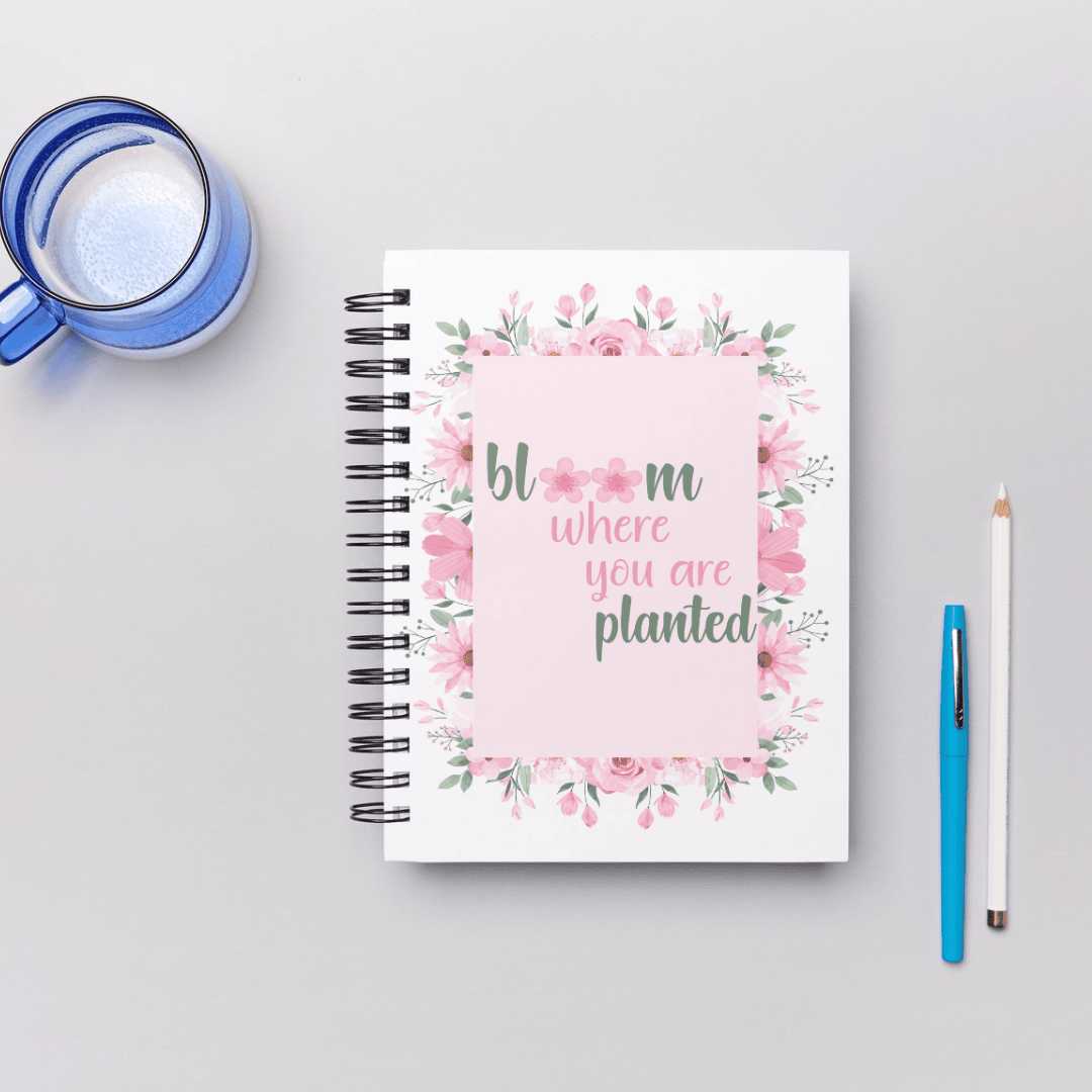 Joyful Inspiration Journals mockup, bloom where planted