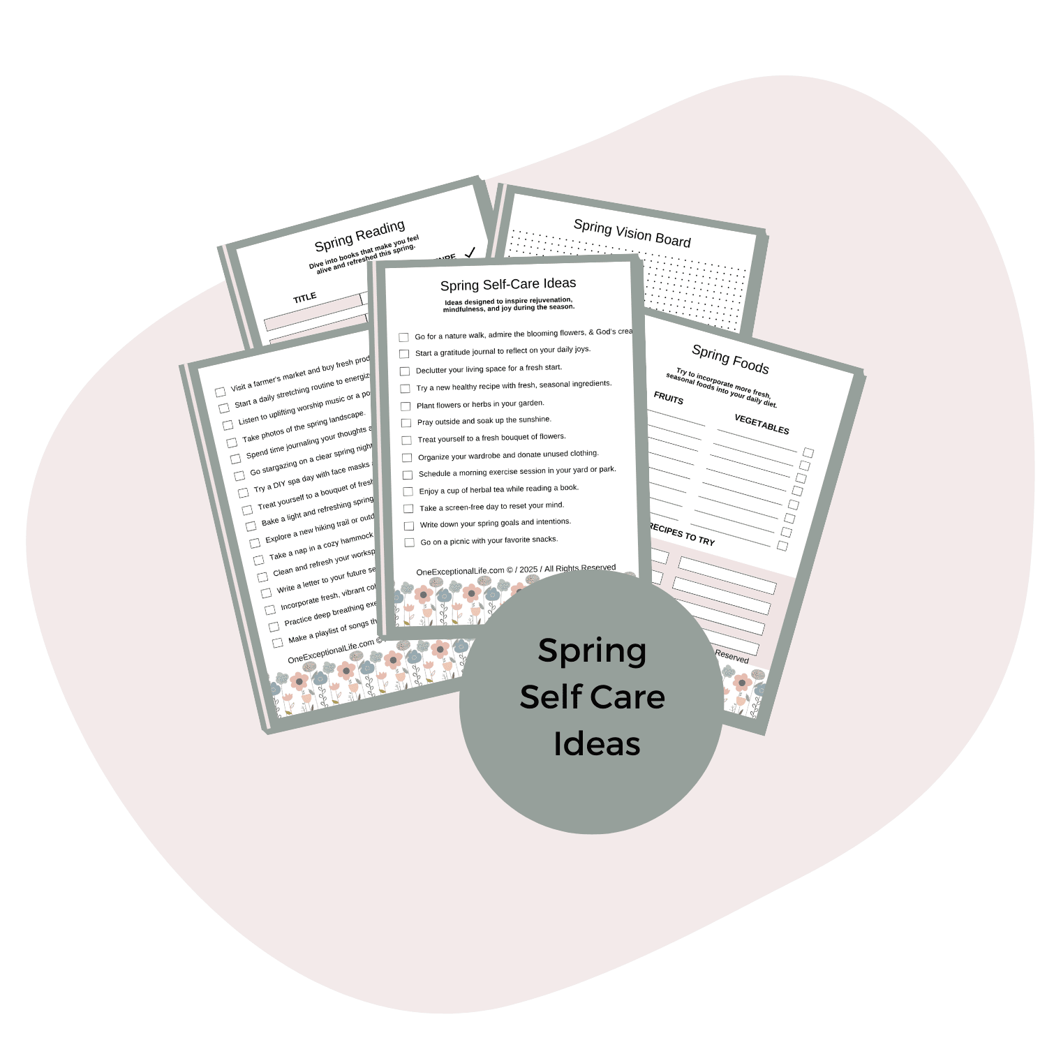 Make Room for Spring  Mockup, Spring Self Care Ideas, purple background 
